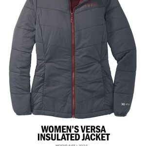 KUIU Charcoal Puffer Jacket with Maroon Accents
